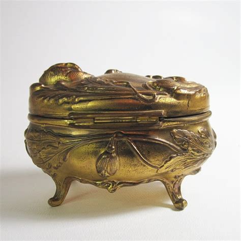 paint swirled metal casket box|Uniquely Painted Antique Art Nouveau Hops Gilded Metal Casket .